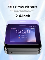 هاتف محمول SERVO R18 PRO منزلق جانبي بشاشة دوارة 2.4 بوصة، شريحتي اتصال، وضع الاستعداد، صوت سحري، مصباح يدوي، بطاقة GSM 2G، زر