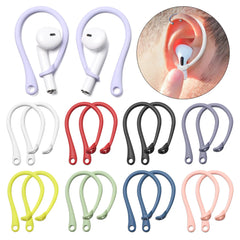 زوج واحد من خطاف الأذن المصنوع من السيليكون المضاد للضياع لسماعات Apple AirPods 1 2 3 Pro الرياضية المضادة للسقوط، خطاف أذن لاسلكي، خطاف أذن أبيض وأسود