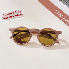 2023 New Kids Cute Checker Panel Color Round UV400 Sunglasses Baby Girls Outdoor Sun Protection Sunglasses Children Sun Glasses