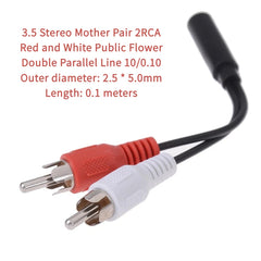 3.5mm Audio Aux Socket pole  male female Jack Plug To 2RCA 3 RCA male female Adapter 3RCA Audio video AV Cable Wire Cord