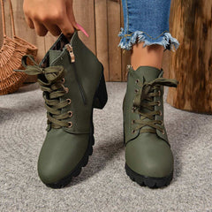 2024Women High Heel Ankle Boots Autumn Winter Booties Woman Fashion New Lady Shoes Brown Black Short Boot Female Botas De Mujer