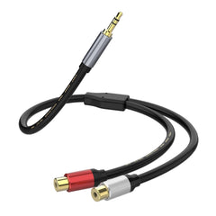 كابل ستيريو 3.5 RCA Y محول مقبس AUX أنثى 2RCA ذكر إلى 3.5 مم سلك صوت للكمبيوتر MP3 الهاتف مكبر الصوت المسرح المنزلي DVD
