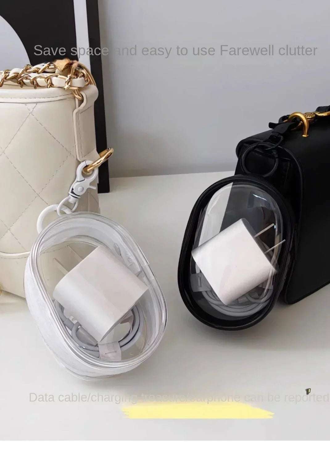 Portable Mini Zipper Storage Bag Keychain Box Organizer For Earphones Chargers Bags  A Gift for My Girlfriend Case