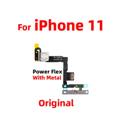 For iPhone 11 Power On Off Flex Volume Up Down Side Button Key switch on off button Ribbon Flex Cable With Metal