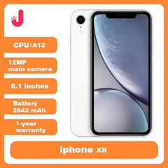هاتف Apple iPhone XR الأصلي غير مقفل بشاشة 6.1 بوصة وذاكرة وصول عشوائي 3 جيجابايت وذاكرة قراءة فقط 64 جيجابايت/128 جيجابايت/256 جيجابايت ومعالج A12 Bionic بدقة 12 ميجابكسل ونظام تشغيل IOS