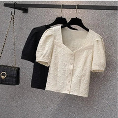 Spring Summer ort Sve Sweet Sle Pure Color Women's irt Slim Fit Chiffon Cardigan irt Fre Sle Small ence