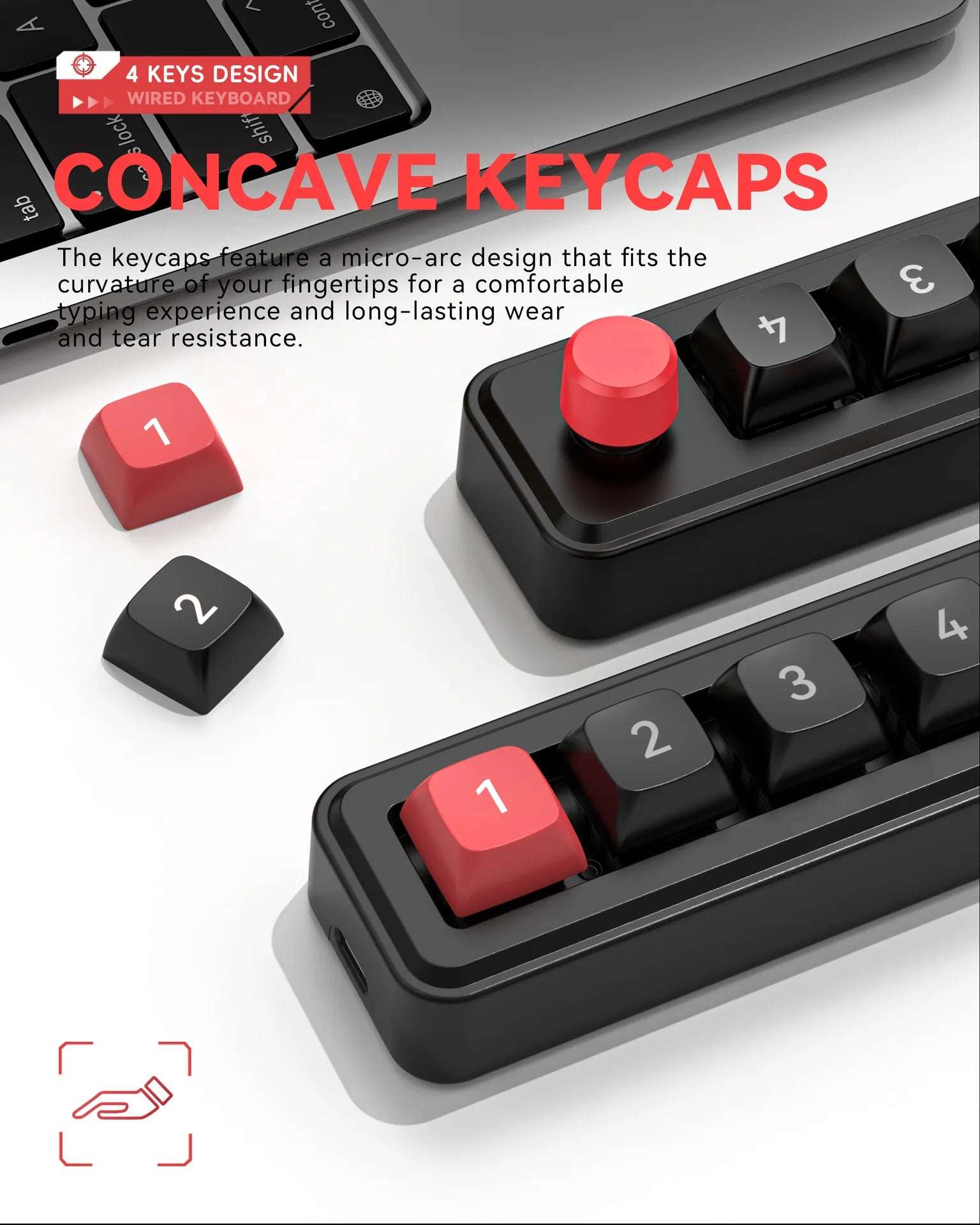Mechanical Keyboard Macro Programming Keyboard RGB Mini Hot Swap 4 Keys 1 Knob Wired Hot Swap Macro Gaming Mechanical Keyboard