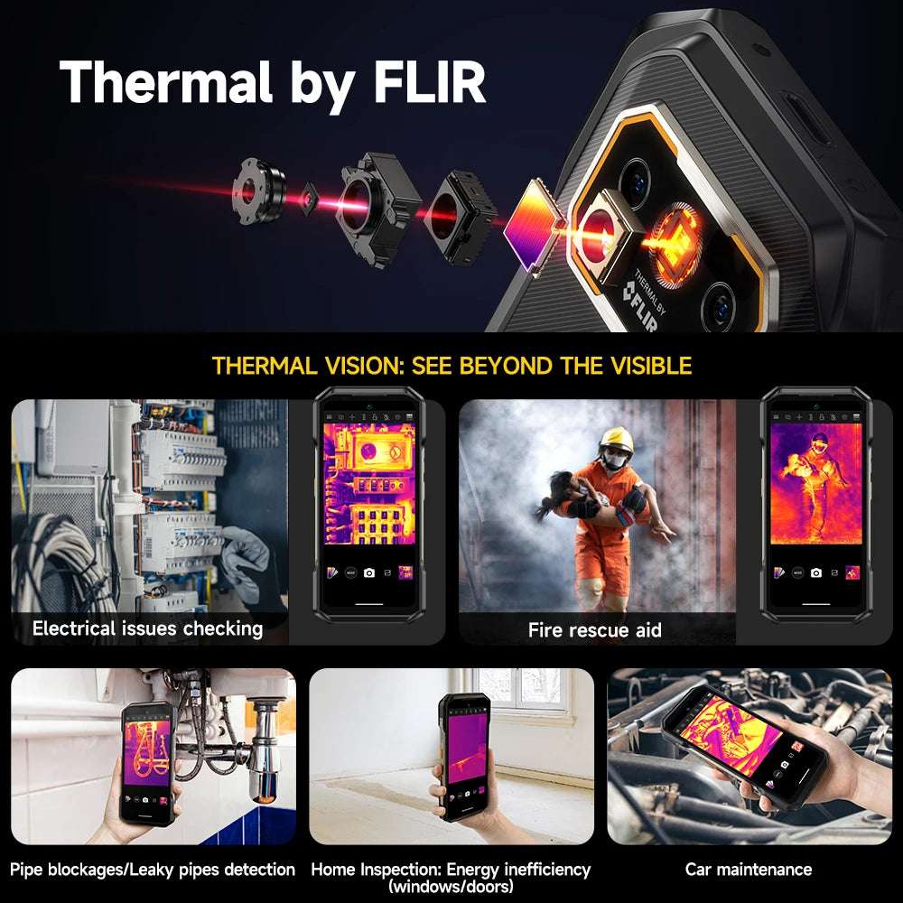 Ulefone Armor 27T 4G THERMAL BY FLIR® Rugged Phone 10600mAh Up to 24GB+256GB  6.78"FHD 120Hz Night Vision Android 14 Smartphone