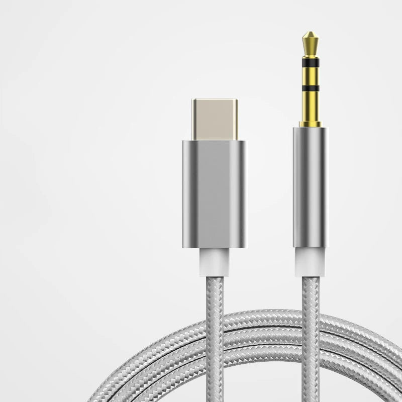 كابل صوت USB من النوع C إلى 3.5 مم AUX سماعة رأس ومحول مقبس سماعة رأس AUX للسيارة لهاتف Samsung S20 Plus Note 20 S21 Ultra Tab S7