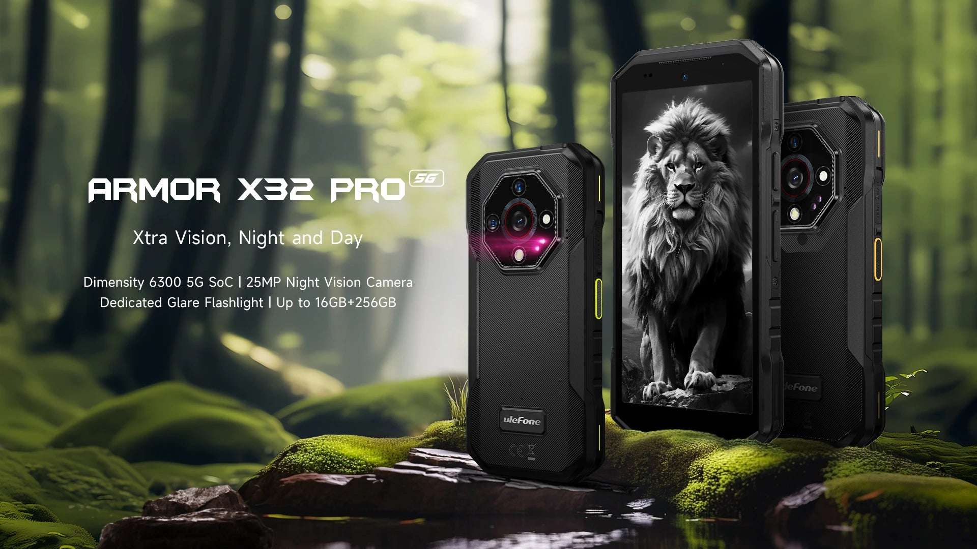 Armor X32 Pro 5G Rugged Phone Android  Waterproof Smartphone Up to 16GB RAM 256GB ROM  5.65”Dimensity 6300 NFC Mobile Phone