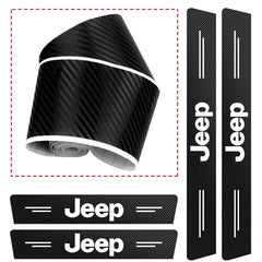 Car Door Sill Carbon Fiber Sticker Threshold Side Anti Scratch Waterproof Decal for Jeep Renegade Wrangler JL JK Gladiator Grand