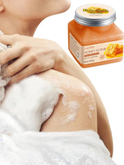 Honey Exfoliating Purifying Scrub 500g, Rich in Honey Extract, Charming Aroma, Long-Lasting Fragrance, Ice Cream Texture, Refreshing Skin Tactile, Rub Texture Delicate Scrub Particles Can Effectively Deeply Clean the Skin, Th