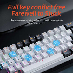 MUCAI MK61 RGB Backlit Gaming Mechanical Keyboard 61-Key Red Switch Wired Detachable Cable USB Interface Hot Swappable