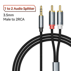 كابل صوت Toocki RCA مقاس 3.5 مم ذكر إلى كابل مكبر صوت 2RCA مقسم ذكر سلك AUX 2 RCA مقبس لصندوق التلفزيون ومكبر الصوت ومشغل DVD سلك