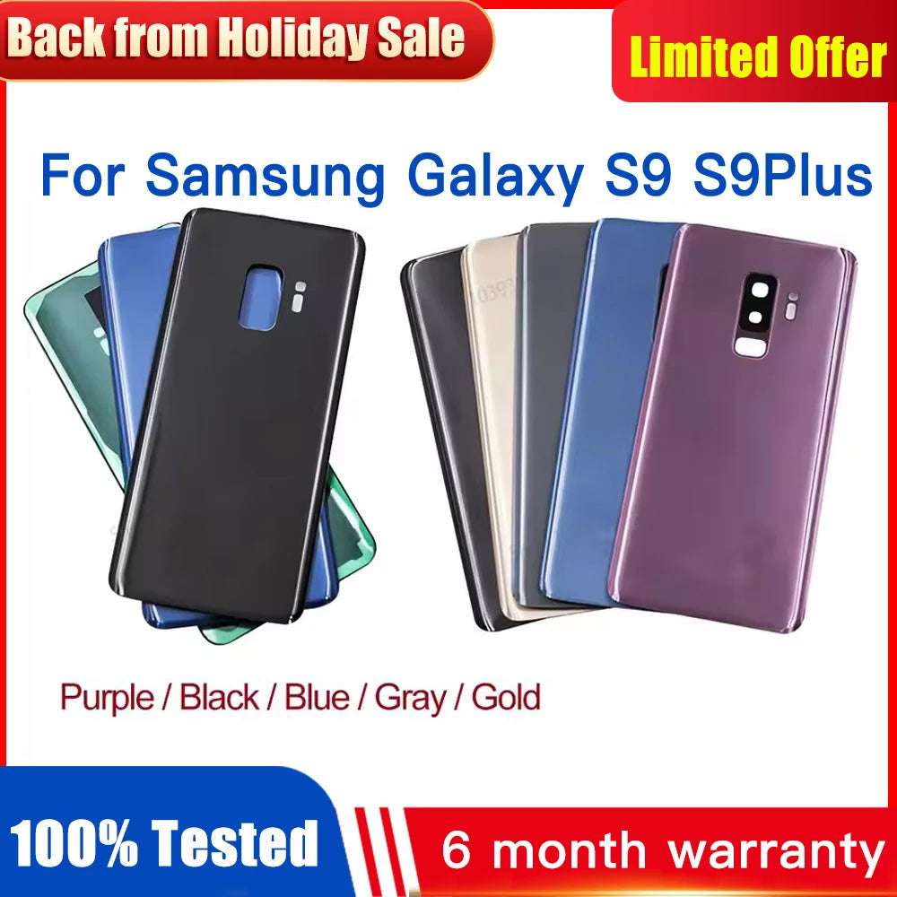 New for Samsung Galaxy S9 g960 g960f S9 Plus g965f battery back cover 3D glass panel rear door housing case camera lens replace