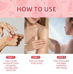 Watermelon Sugar Salt Scrub Natural watermelon extract and sugar-salt formula gently exfoliate and hydrate leaving skin glowing