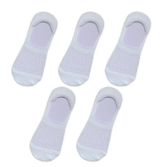 5Pairs Women Invisible Boat Mesh Socks Summer Silicone Non-slip Breathable Comfortable Mesh Sock Low Cut Female Ultra-thin Sox