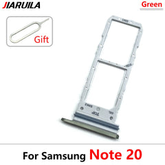 حامل بطاقة SIM صغيرة مزدوجة جديدة ومختبرة مع درج فتحة الشريحة ومقبس محول لهاتف Samsung S20 Note 20 Ultra + Pin