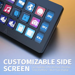 AJAZZ AKP153E Stream Deck لوحة تحكم متعددة الوظائف مع 15 مفتاح ماكرو ولوحة مفاتيح صغيرة مخصصة لإجراءات التشغيل