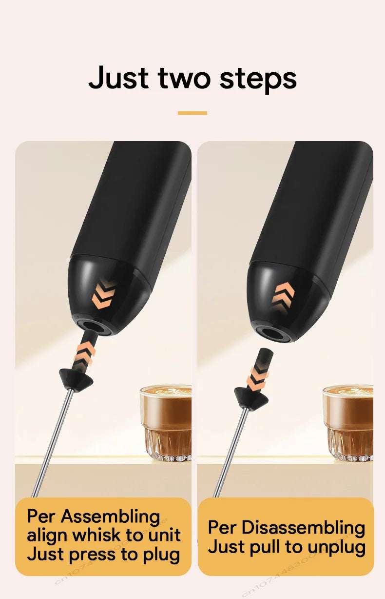 MINI Coffee Frother USB Rechargeable 3 Speeds Foam Maker Coffee Milk Mixer Electric Handle Blender Egg Beater Hot Cooking Tools