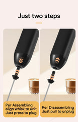UPGRADED Electric Coffee Frother/MILK Whisk+Egg Beater MINI Food Blender USB Rechargeable Handheld Three Speeds Espresso Tools