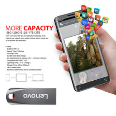 Lenovo 2TB USB Flash Drive 2 In 1 Lightning Pen Drive 1TB U Disk For Iphone Android OTG Pendrive usb Memory Stick For Ps4 Laptop