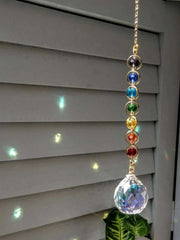 1pc Crystal Suncatcher Mobile Meditation Home Decor Rainbow Maker Prism Suncatcher (Rainbow and Fantasy)