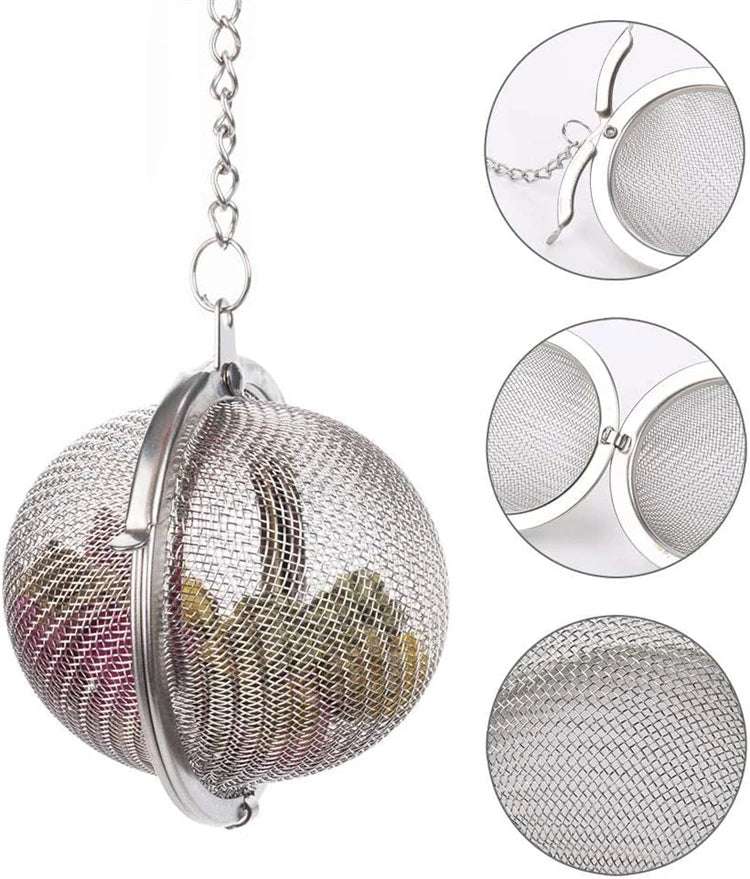 LMETJMA Tea Infuser Stainless Steel Mesh Tea Ball Tea Strainers Tea Infuser Strainer Filters for Loose Tea Herbal Spices JT148
