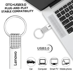 محرك أقراص فلاش USB من لينوفو بسعة 2 تيرابايت و512 جيجابايت، USB 3.0 معدني، مفتاح محرك أقراص USB 1 تيرابايت من النوع C عالي السرعة، محرك أقراص فلاش صغير 128 جيجابايت للهاتف