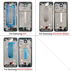 NEW For Samsung A33 A52 A52S A72 A52 5G A54 A73 Front Housing LCD Frame Bezel Plate Replacement Repair Part With Side Button