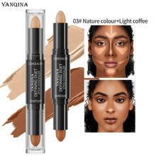 Face concealer stick in light coffee, beige applicator tip