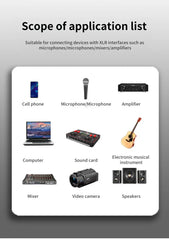 كابل صوت XLR إلى 3.5 مم، ميكروفون، سلك صوت تناظري متوازن، XLR أنثى إلى مقبس AUX 3.5 مم لجهاز الكمبيوتر والهاتف ومكبر الصوت