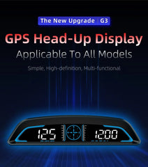 AD Car Speedometer With Alarm Water Temperature Meter G3 GPS / B3 OBD Head Up Display Accessories Auto Tachometer Clock Time
