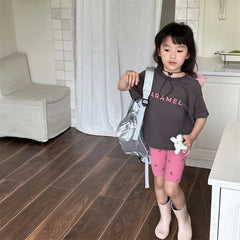 2025 Summer New Children Short Sleeve T Shirts Fashion Letter Print Boys Girls Casual T Shirts Baby Loose Tops Kids Tee Clothes