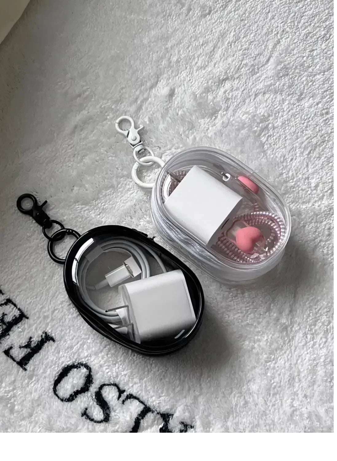 Portable Mini Zipper Storage Bag Keychain Box Organizer For Earphones Chargers Bags  A Gift for My Girlfriend Case