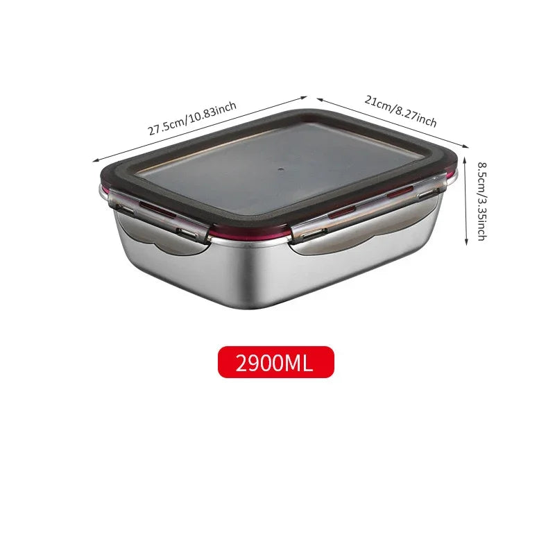 304 Stainless Steel Lunch Bento Box Sealed Leakproof Portable Food Storage Box Household Pickle Box Refrigerator Food Container