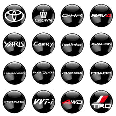 4Pcs Car Styling 3D Metal Wheel Tire Valve Caps Rim Accessories For Toyota RAV4 C-HR Camry Yaris Prius TRD GR Highlander Crown