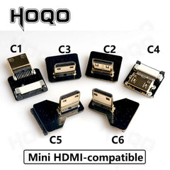 كابل مرن مسطح متوافق مع موصل HDMI من شريط FPV Raspberry Pi 4 Micro HDMI إلى HDMI/Mini HDMI أنثى بزاوية 90 درجة FFC 20 سنًا
