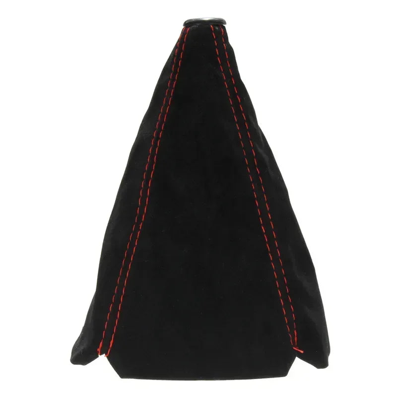 Car Gear Shift Collars Covers Red/Black/Yellow/Blue Suede PU Leather Gear Stick Shift Shifter Knob Cover Boot Gaiter - Mumzar