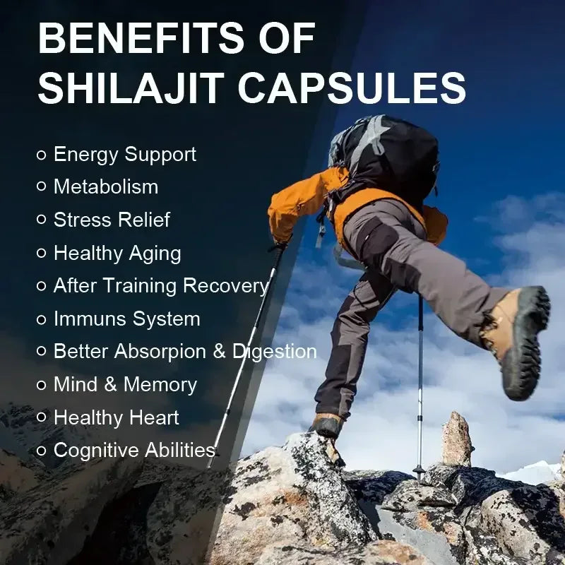 iMATCHME Organic Shilajit Capsules with Ginseng & 50% Fulvic Acid & Trace Minerals Supplement Support Brain and Focus, Energy - Mumzar