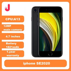 هاتف iPhone SE2 الأصلي غير مقفل، بشاشة 4.7 بوصة، ومعالج A13 3G، وذاكرة وصول عشوائي (RAM)، وذاكرة قراءة فقط (ROM) سعة 64/128 جيجابايت، وإصدار SE2020.