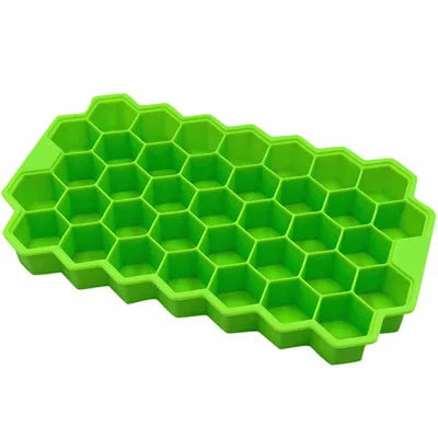 1 قطعة من صينية مكعبات الثلج الشبكية على شكل خلية النحل 37 بدون غطاء DIY قالب ثلج