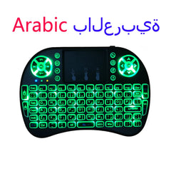 Backlight English Russian French Spanish Portugal Fly Air Mouse 2.4G Touchpad for Android TV Box PC I8 Mini Wireless Keyboard