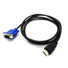 كابل HDMI بطول 1.8 متر إلى VGA بدقة 1080 بكسل عالية الدقة مع كابل محول صوت كابل HDMI إلى VGA متوافق