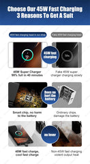 كابل USB PD 45W لهاتف Samsung Galaxy S24 S23 S22 S21 Ultra Plus A53 A54 5G كابل شحن سريع USB C تاريخ الشحن ملحقات الأسلاك
