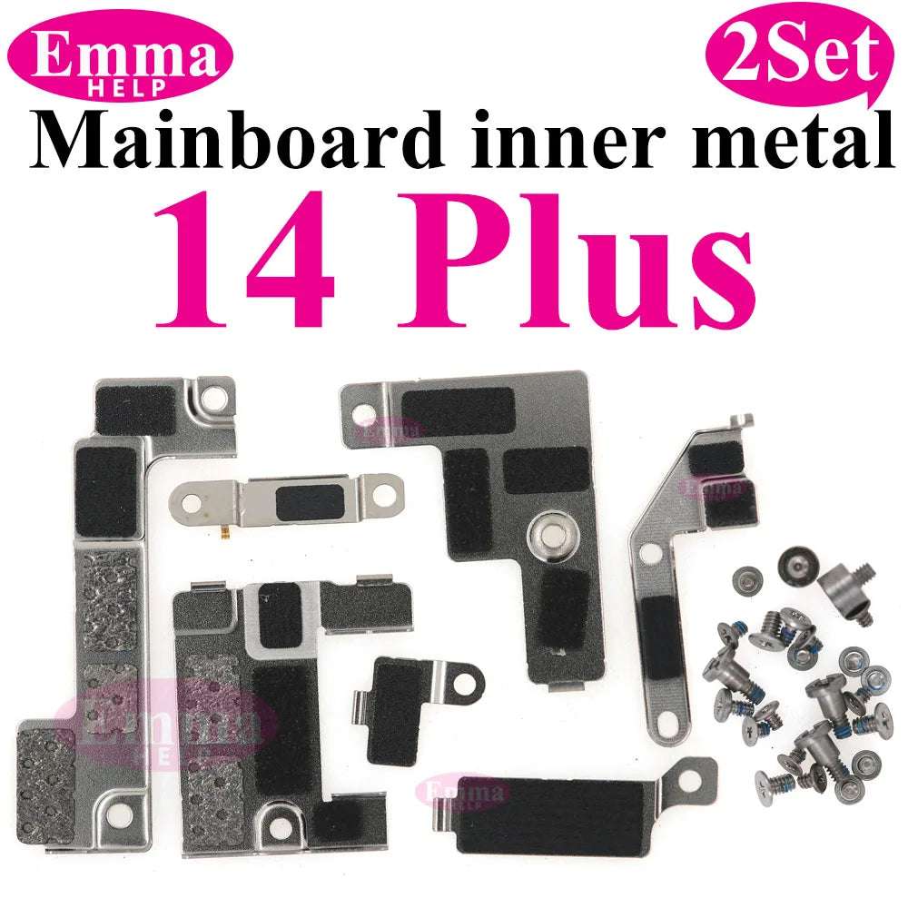 2Set Inner Metal Cover Plate Mainboard inner Iron with Screws For iPhone 13 12 15 Pro Max 14 Plus Bracket Holder Screw Parts