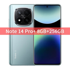 هاتف Xiaomi Redmi Note 14 Pro+ Plus 5G النسخة العالمية، كاميرا AI بدقة 200 ميجابكسل، معالج Snapdragon 7s من الجيل الثالث، شحن فائق 120 واط، دقة 1.5 كيلوهرتز، IP68
