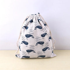 Pet Toys & Snacks Storage Cotton Linen Fabric Pouch Drawstring Bag Cute Kids Travel Cloth Shoes Storage Bag Makeup Case Gift Bag