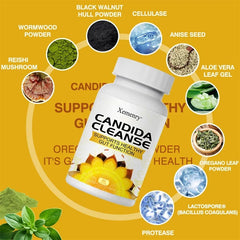 Candida Cleanse - Support Intestinal Detox & Cleansing, Balances Intestinal Flora, Metabolism, Supports Gut, Digestive Health