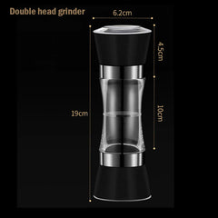 Two-in-one Pepper Grinder Stainless Steel Double-head Kitchen Gadgets Sea Salt Spice Manual Two-head Grinder